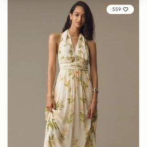 Farm Rio x Anthropologie V-Neck Floral Chiffon Maxi Dress NEW. Medium